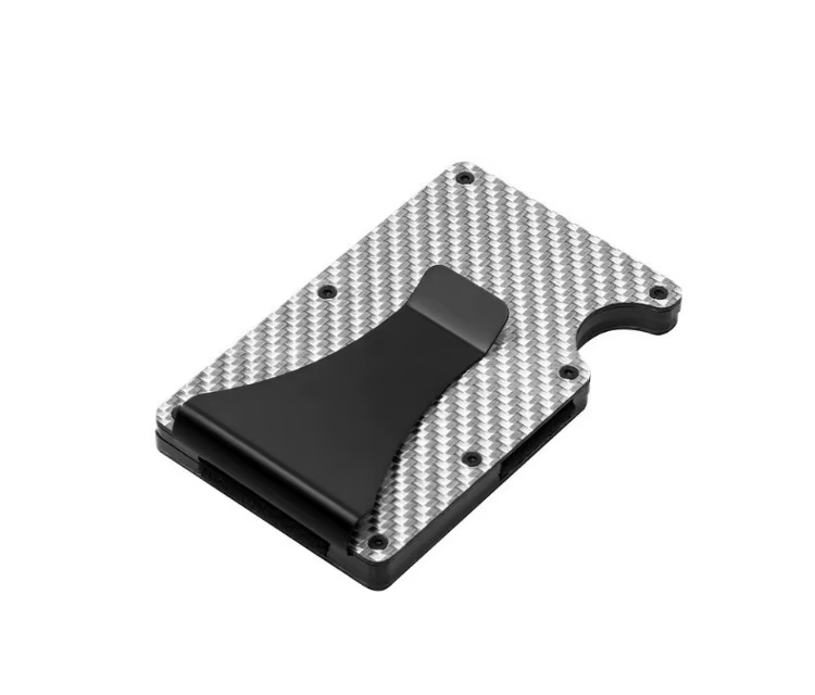 Portefeuille minimaliste pour hommes, portefeuille à sangle d'argent avec pince à billets, portefeui
