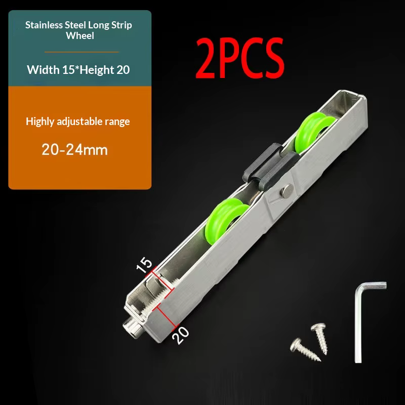 Poulie de sol pour porte coulissante en verre en alliage d'aluminium, rail de guidage en acier inoxy
