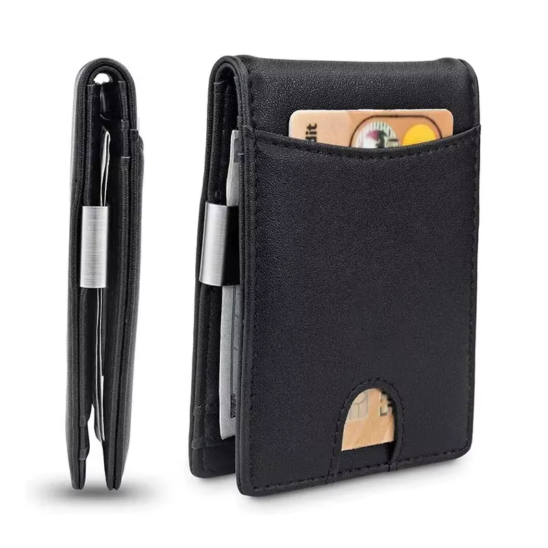 Portefeuille pour hommes, portefeuille pour cartes de crédit, Protection RFID, Simple, Ultra-fin, pe
