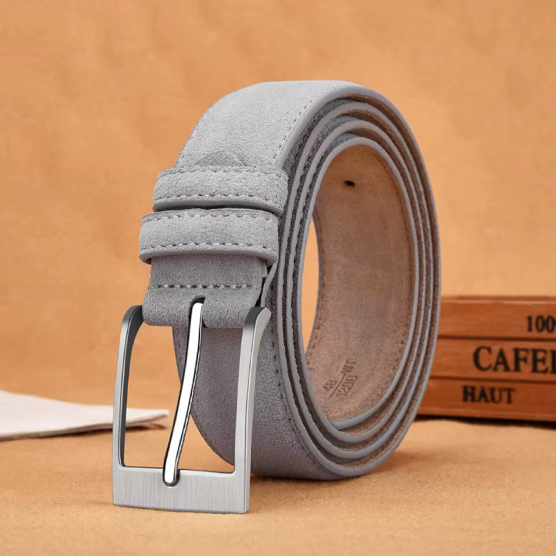 Sude-Ceinture en cuir de vachette véritable pour homme et femme, sangle en tissu Oxford, cuir vérita