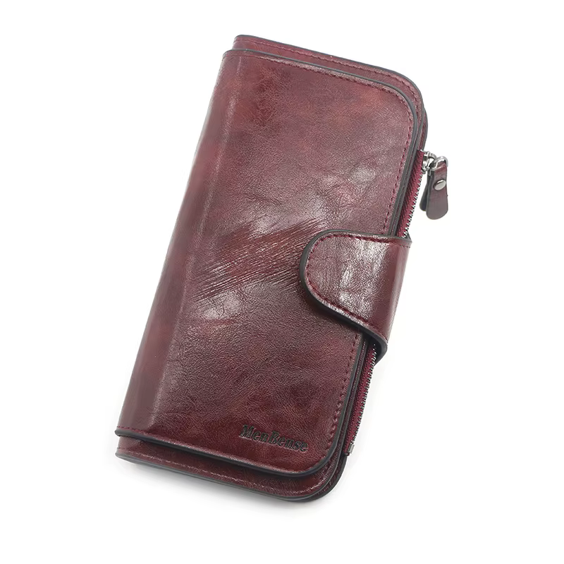 Mode portefeuille femme longue pochette en cuir PU sac à main grande capacité porte-carte fermeture 