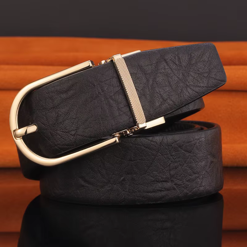 Classique mode boucle ardillon 3.3 cm ceintures hommes en cuir véritable haute qualité ceinture pour