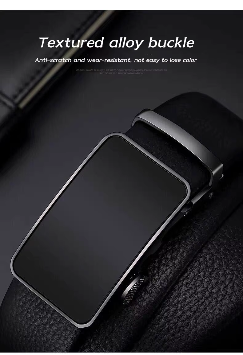 Ceinture en cuir de vache, ceinture en cuir pour hommes, boucle automatique, couche supérieure pour