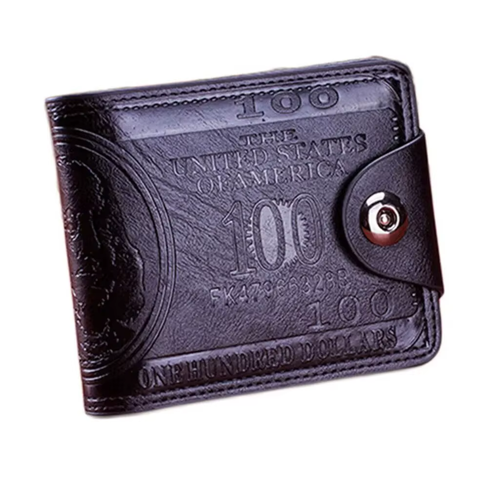 Portefeuilles pour hommes avec 100 dollars américains motif portefeuille homme en cuir portefeuille