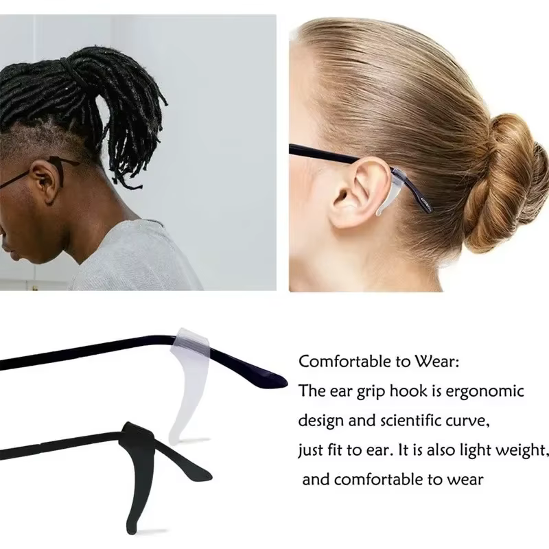 Crochet d'oreille en Silicone antidérapant pour lunettes, 2/40 pièces, fixation de support de mancho