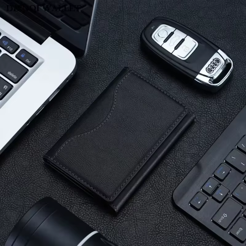 Porte-cartes en cuir PU Magsafe pour hommes et femmes - Portefeuille magnétique élégant pour télépho