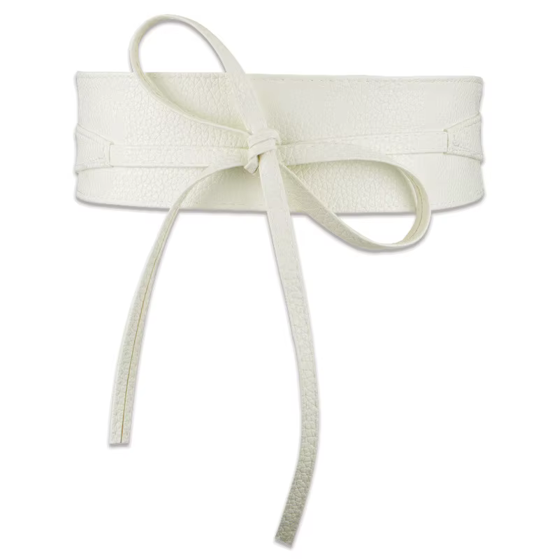 Ceinture Bohème pour Femme, Nœud Papillon en Cuir PU, Ceinture Large à Enrouler, Ceinture Corset Dor