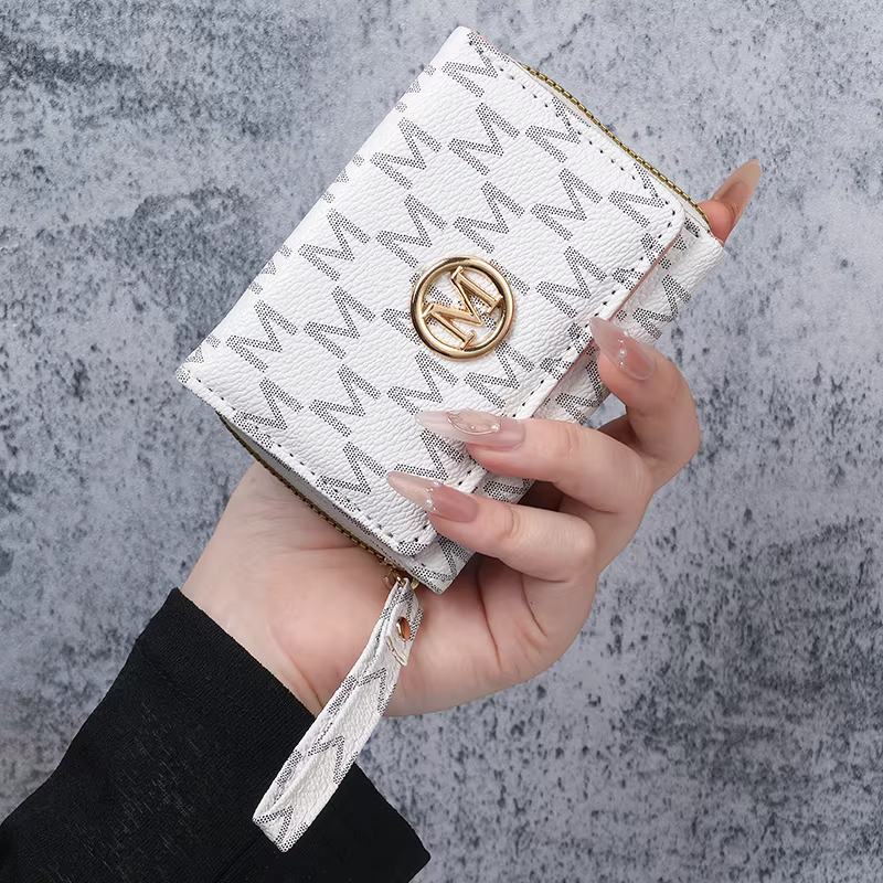 Portefeuille pour femmes de nouveau style, porte-monnaie court, haut de gamme en PU européen et amér