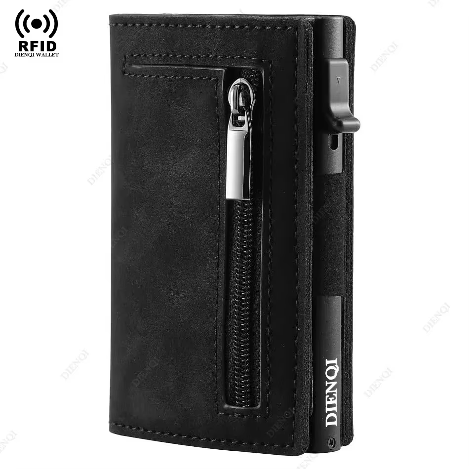 Fibre de carbone Rfid porte-carte de crédit hommes portefeuille sac d'argent marque de luxe minimali
