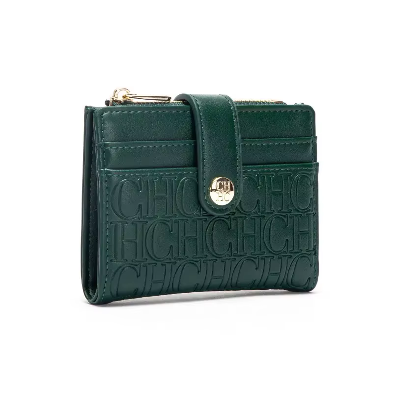 CH – sac pour cartes de visite au Design rétro, marque de luxe, bouton de mode, portefeuille pliant