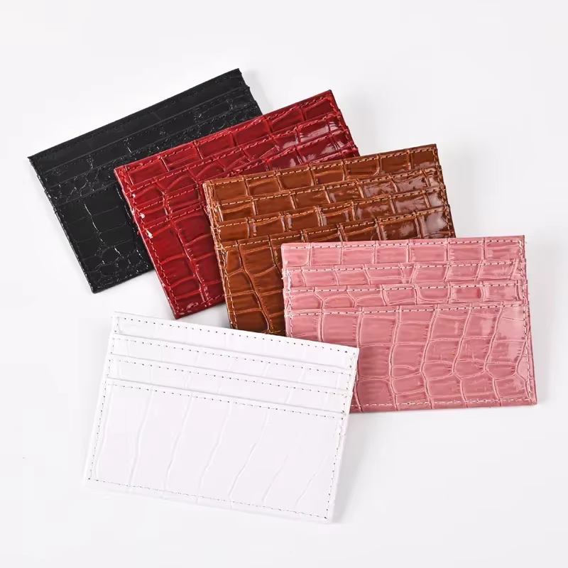 Portefeuille porte-cartes en cuir PU mince pour femme, étui pour carte de crédit d'affaires, sac pou