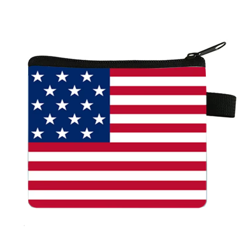 Porte-monnaie à drapeau National pour étudiants garçons et filles, portefeuille court pour cartes, p