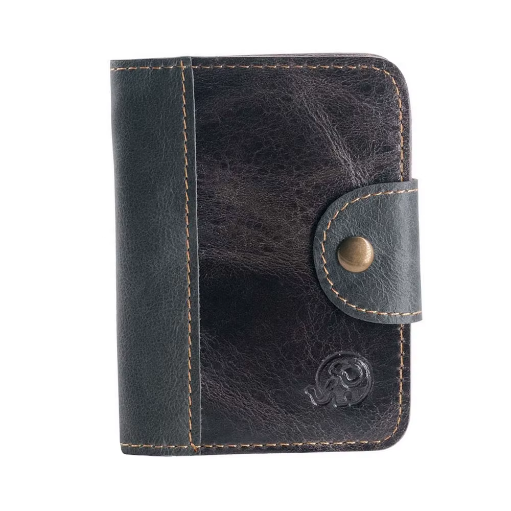 Porte-cartes en cuir véritable pour hommes, étui minimaliste et fin pour cartes de crédit, mini port
