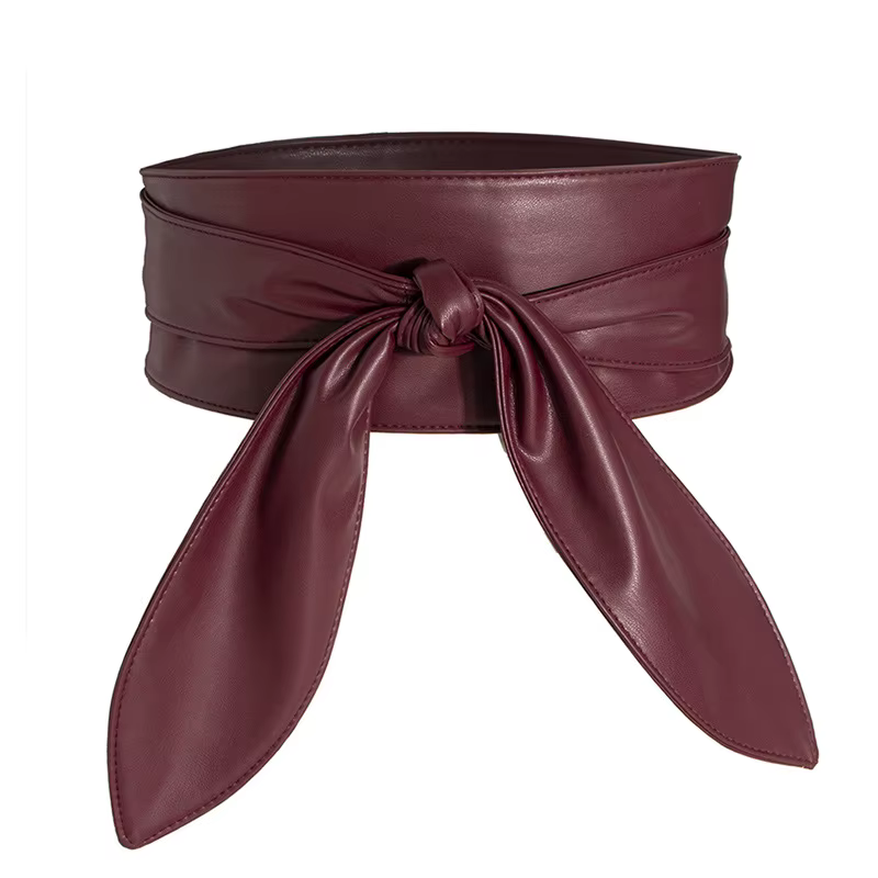 Ceinture double largeur pour femme douce et polyvalente avec papillon - rubans à nœud, extra - longu