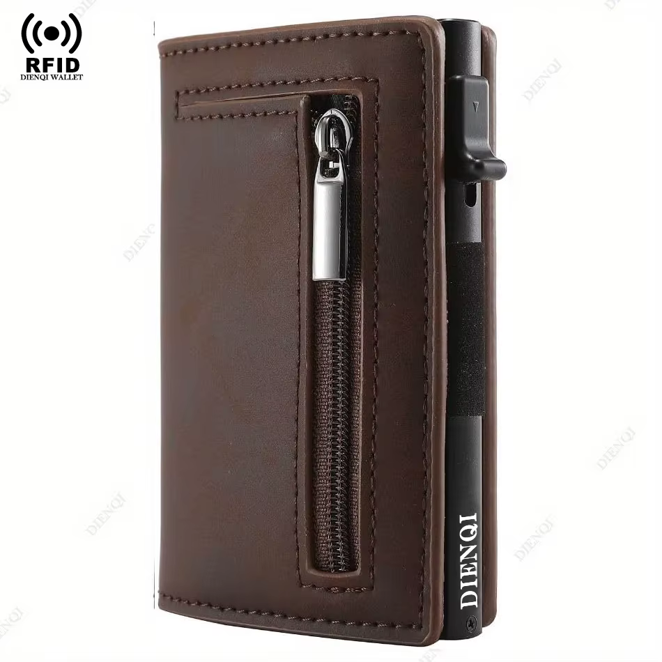 Porte-carte de crédit magnétique luxe hommes portefeuille Rfid blocage Pop Up minimaliste portefeuil