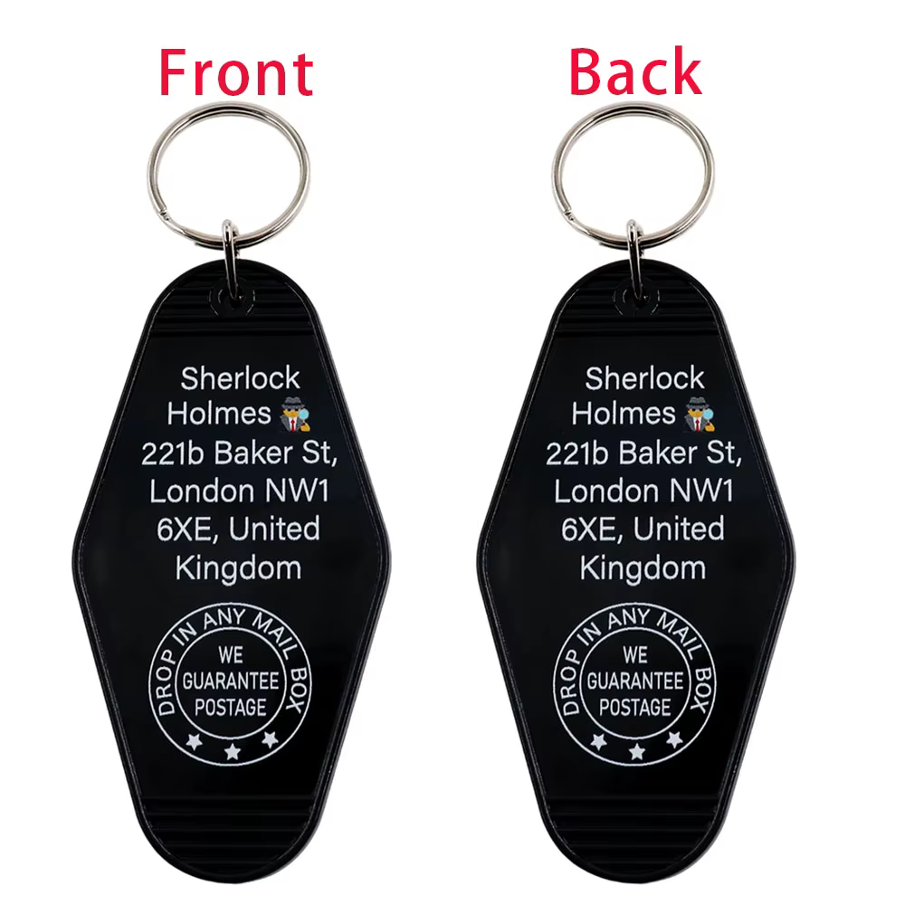 221b Baker St porte-clés maison de Sherlock chambre d'hôtel porte-clés pendentif Vintage cadeaux pou