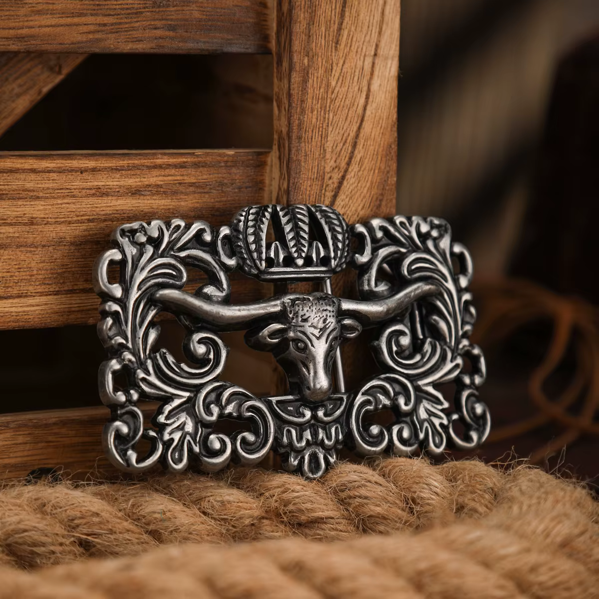 Boucle de ceinture en métal de style occidental, une boucle de ceinture unique et rétro