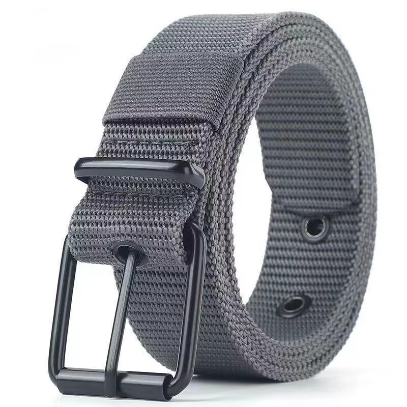 Ceinture en cuir à boucle ardillon en toile poreuse pour hommes, ceinture de sport d'extérieur, cein