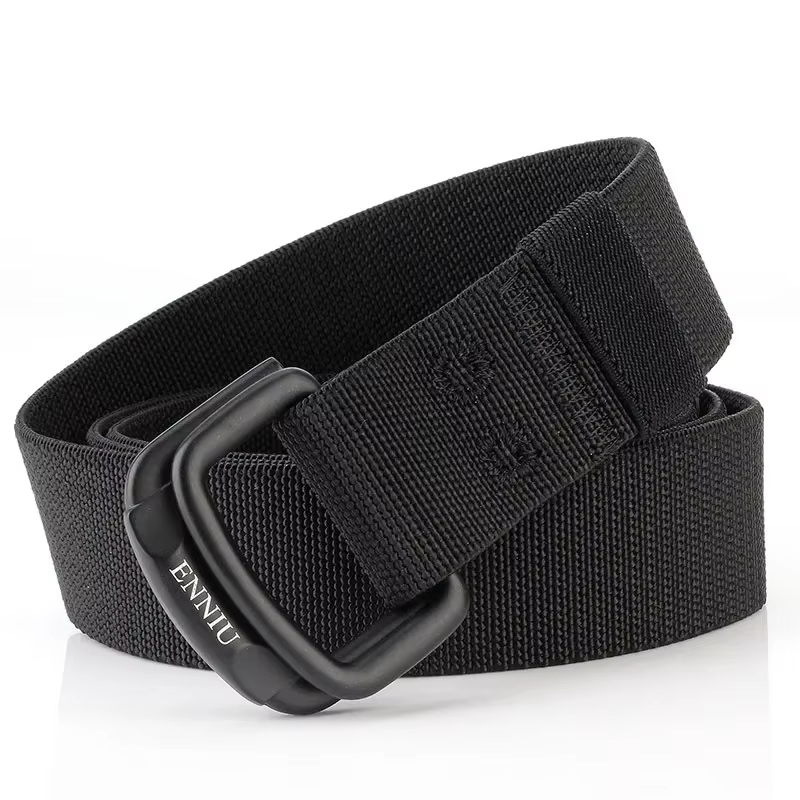 Ceintures légères à Double anneaux avec boucle en métal pour hommes, toile Durable, ceinture tactiqu