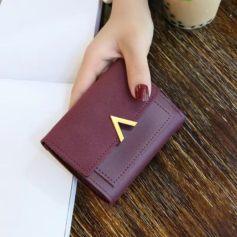 Portefeuilles en cuir à loquet pour femmes, sacs d'argent à fermeture éclair, porte-monnaie, portefe