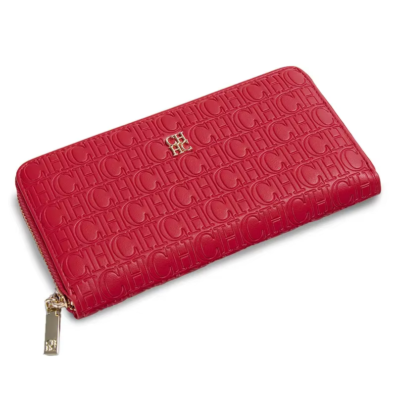 Portefeuille Classique Femme CH Fashion, Design Uni, Lettres Gaufrées, Nouveau Portefeuille de Luxe