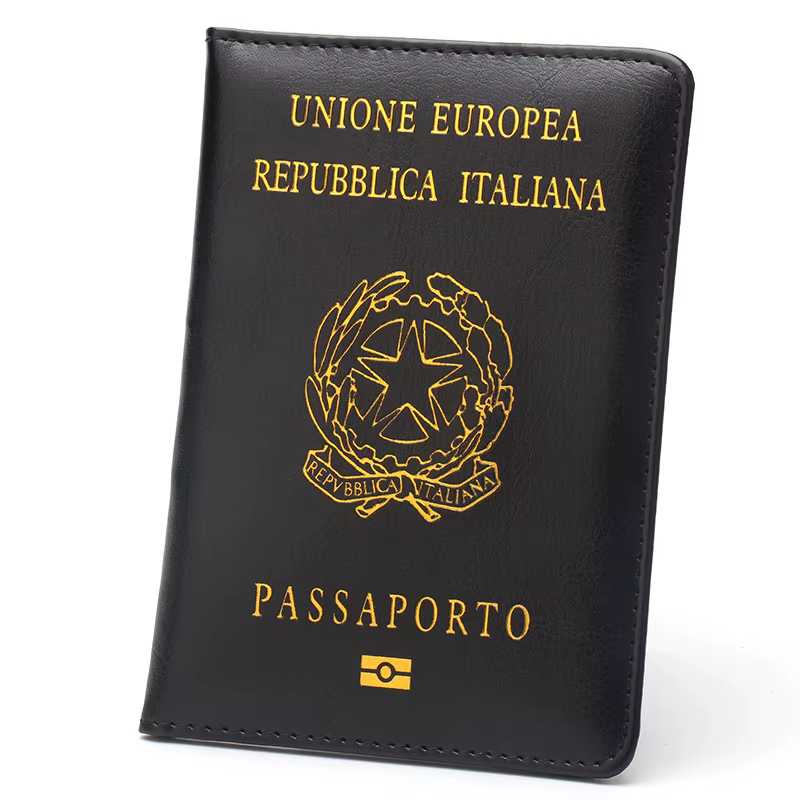 Porte-passeport en cuir italien, classe d'affaires, Clip de billet à la mode, neutre transfrontalier