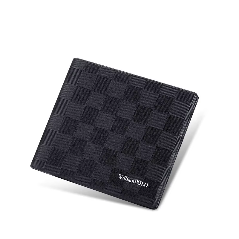 Portefeuille homme court en cuir argent mode portefeuille en cuir de vachette cadeau d'anniversaire 