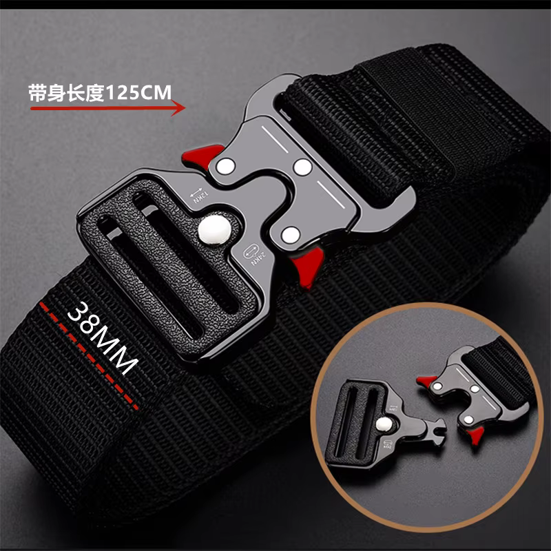 Ceinture tactique 1 pièce pour hommes ; ceinture à boucle à dégagement rapide pour sports de plein a