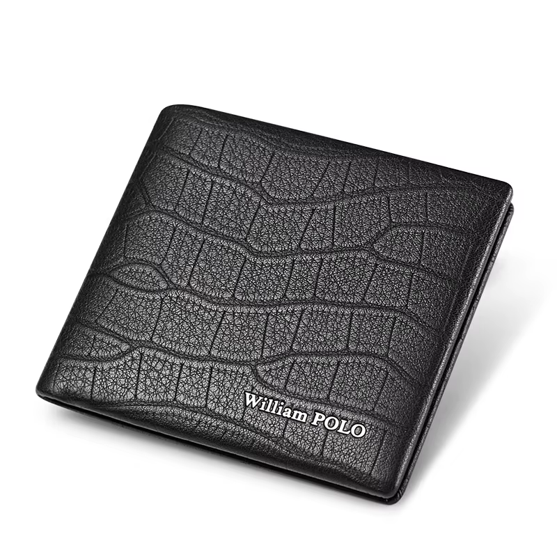 WIcomparaisons AMPOLO-Portefeuille en cuir de vachette véritable pour homme, motif crocodile, porte-