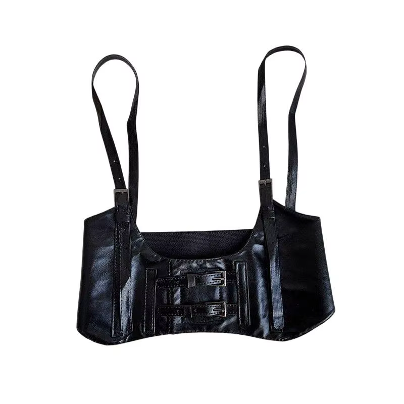 Ceinture large en cuir pour femme, style corset, harnais de corps, accessoires de mode gothique
