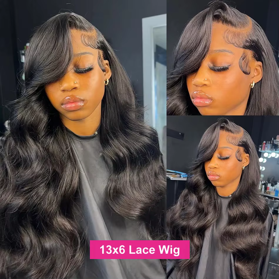 Perruque Lace Front Wig Body Wave Brésilienne Naturelle, Cheveux Bling, 13x4 13x6, Pre-Plucked, Tran