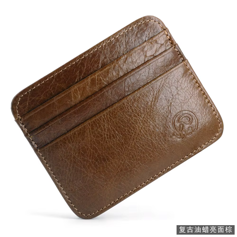Importation cuir de vachette Lichi modèle portefeuille pour hommes trier femme carte de crédit Style