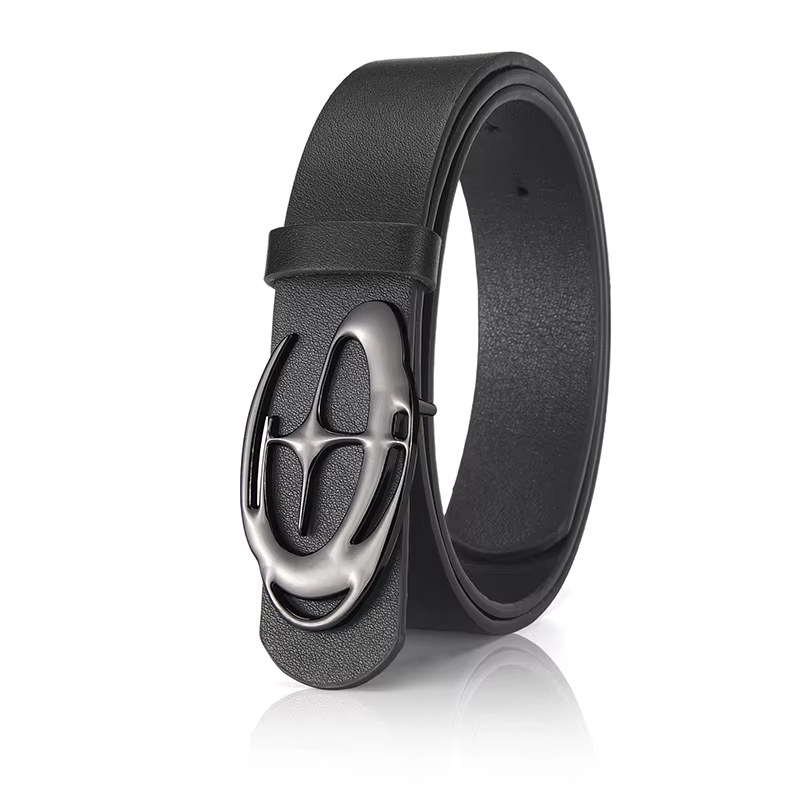 Ceinture à boucle lisse pour hommes, Design Unique, à la mode, pantalons décontractés, accessoires s