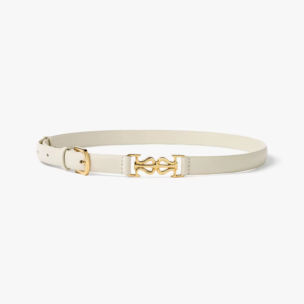 LILYSILK Ceinture fine en cuir à fermoir avec couche supérieure en cuir de vache et alliage de zinc