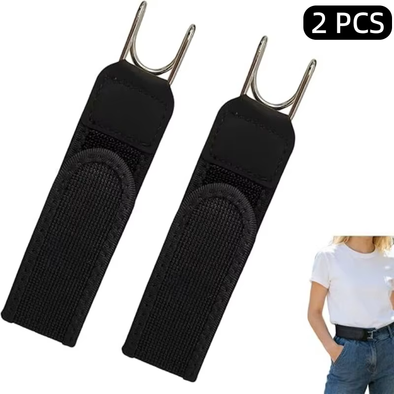 Ceinture élastique à boucle réglable sans boucle, 2 pièces, avec crochet Velcro, ceinture à la taill