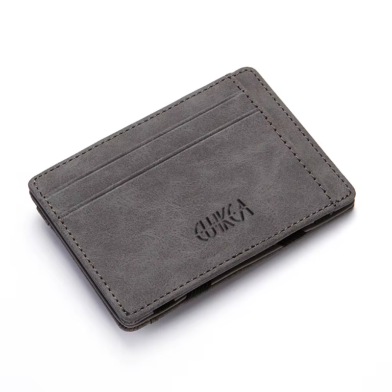 Mini hommes porte-carte portefeuilles fermeture éclair monnaie poche mince magique mâle portefeuille