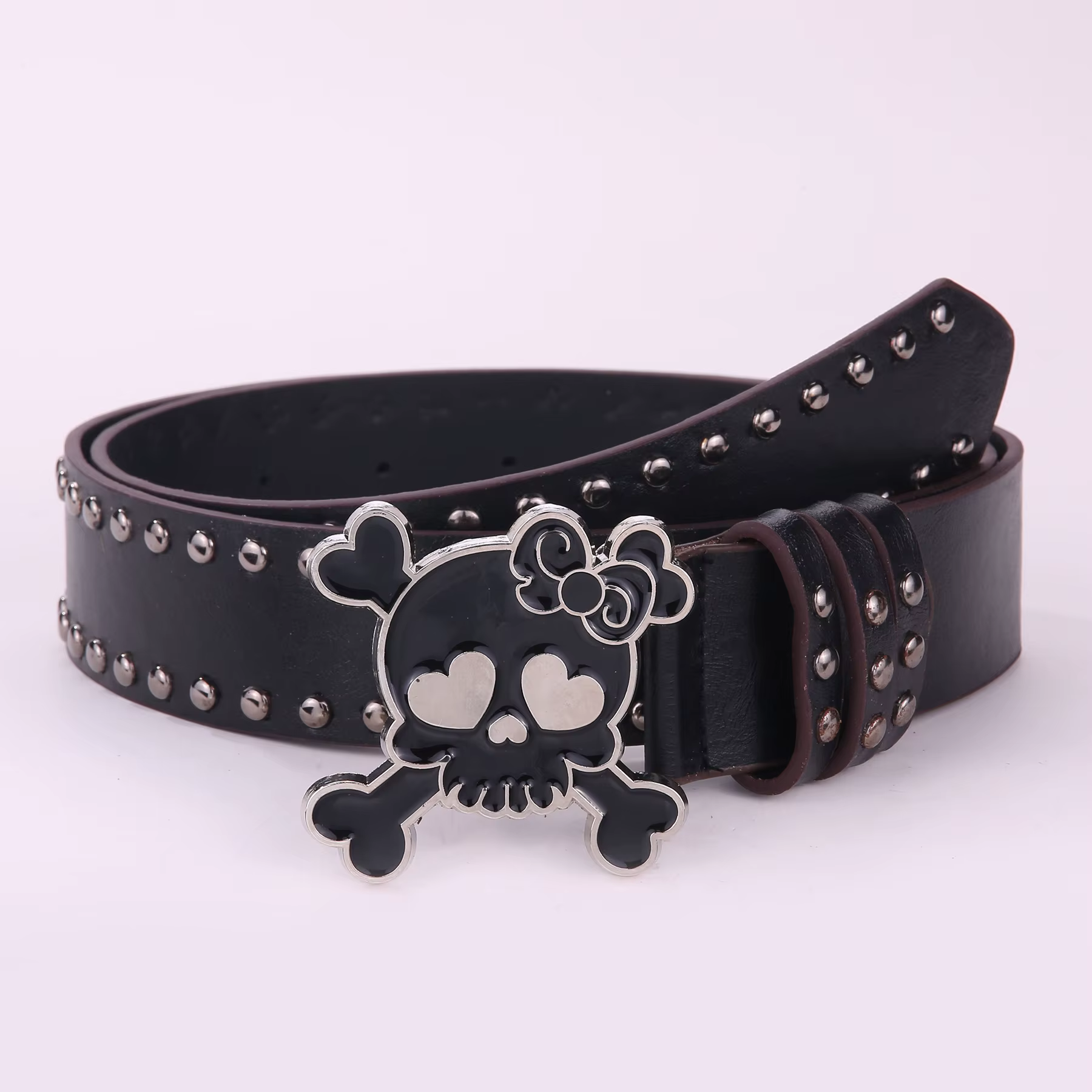 Ceinture de fête pour hommes et femmes, Halloween Punk RockinsCouret clouté de crâne pour femmes à l