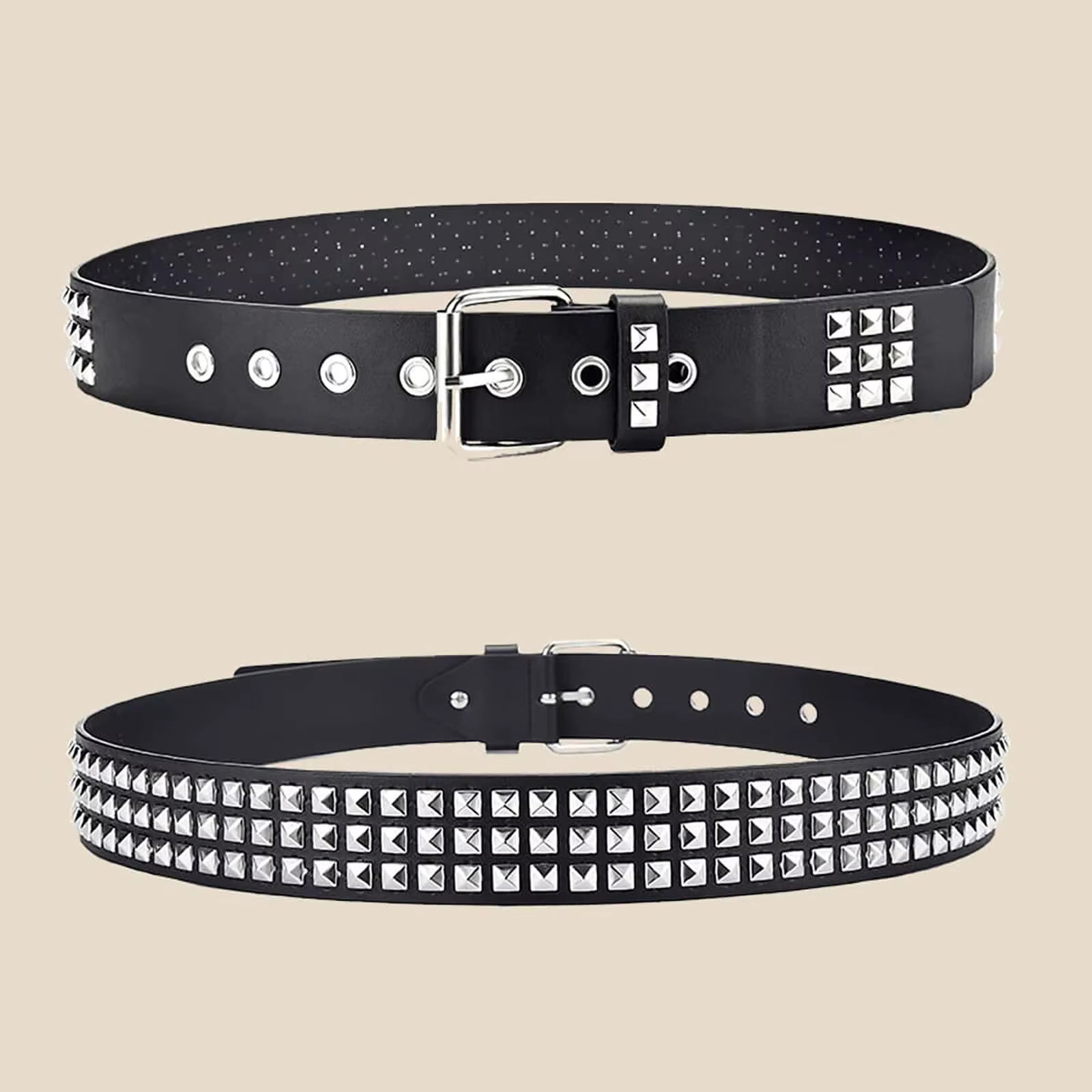 Mode nouvelle perle carrée Rivet ceinture métal pyramide ceinture hommes et femmes Punk matériel jea