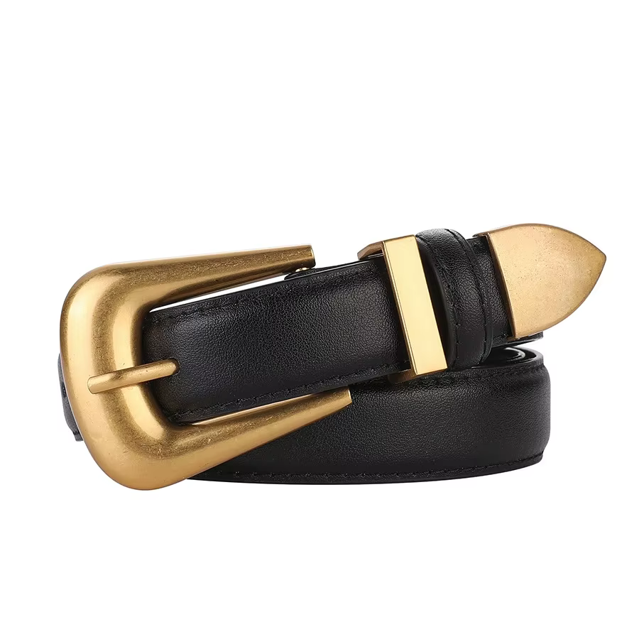 Ceintures pour femmes, 2,3 cm de large, ceinture fine en cuir véritable, ceinture décorative polyval