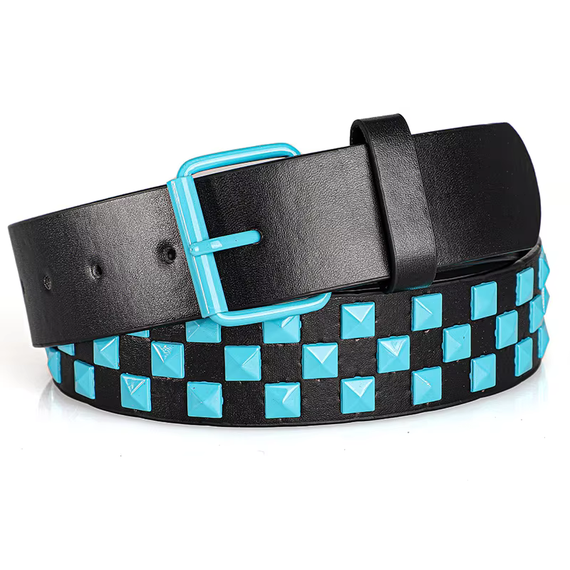 1Pc à la mode unisexe Rivet ceinture Punk HipHop Rock Y2K Style Dopamine couleur beau rue décontract