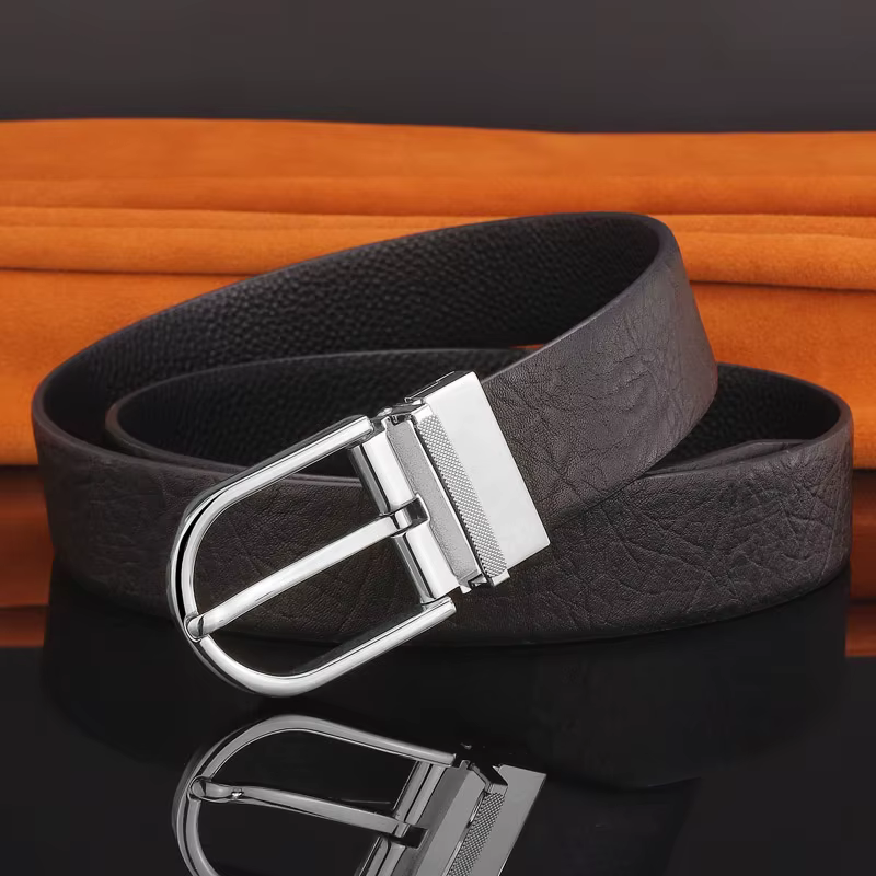 Classique mode boucle ardillon 3.3 cm ceintures hommes en cuir véritable haute qualité ceinture pour