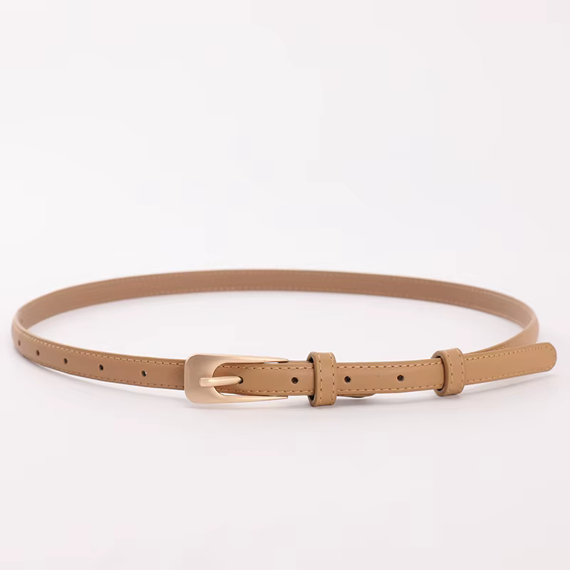 Ceinture fine polyvalente pour femme en cuir PU de haute qualité, idéale pour les jeans décontractés