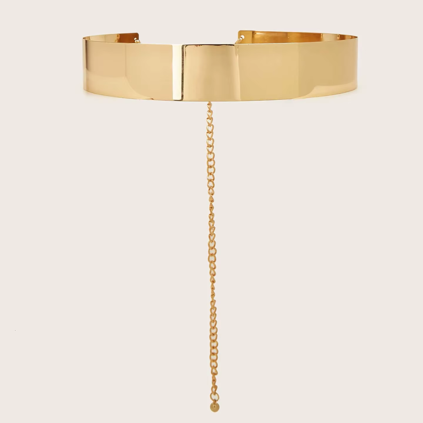 Hershine 1 pièce mode femme couleur unie anneau de taille en métal ceinture décorative, accessoire d