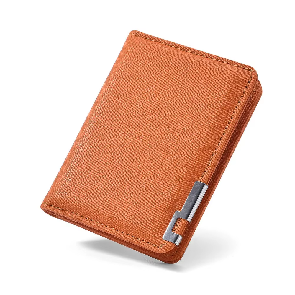 Portefeuille rétro en cuir PU pour homme, porte-monnaie doux et léger, portefeuille ultra fin, pince