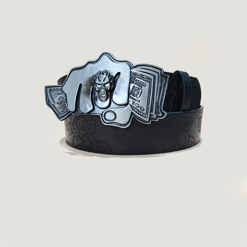 Ceinture en cuir Punk crâne grande taille pour femmes et hommes, Harajuku gothique Y2K, squelette en