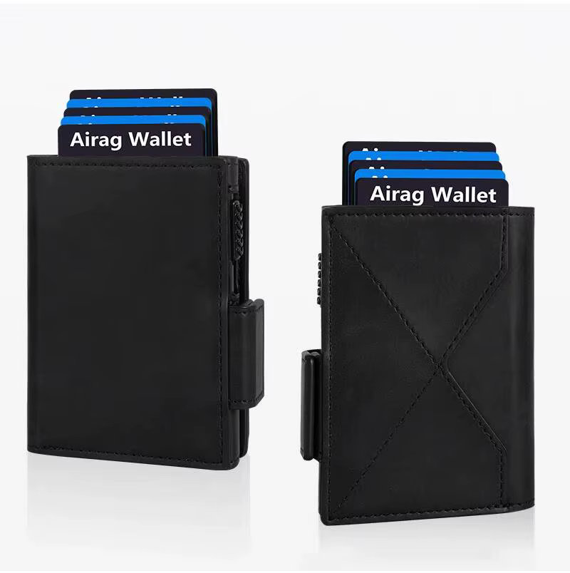 VM FASHION KISS hommes portefeuille en alliage d'aluminium automatique Pop-Up porte-carte multi-fent