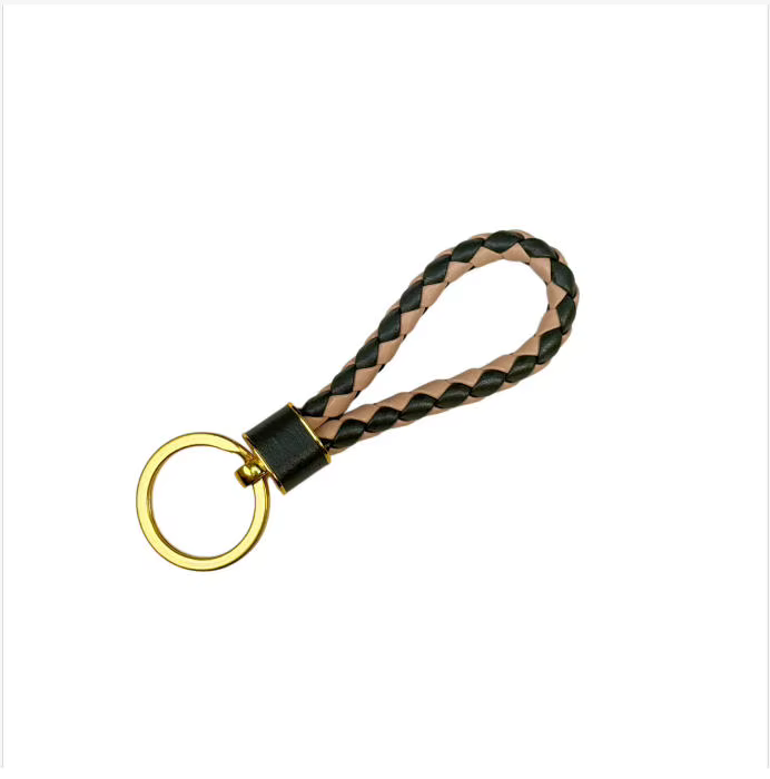 Nouveau porte-clés en cuir véritable tressé pour hommes et femmes, cadeau personnalisé de luxe unise