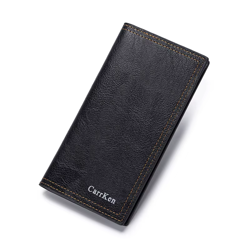 CarrKen – portefeuille Long en cuir ciré à l'huile pour hommes, cadeau rétro transfrontalier, multi-