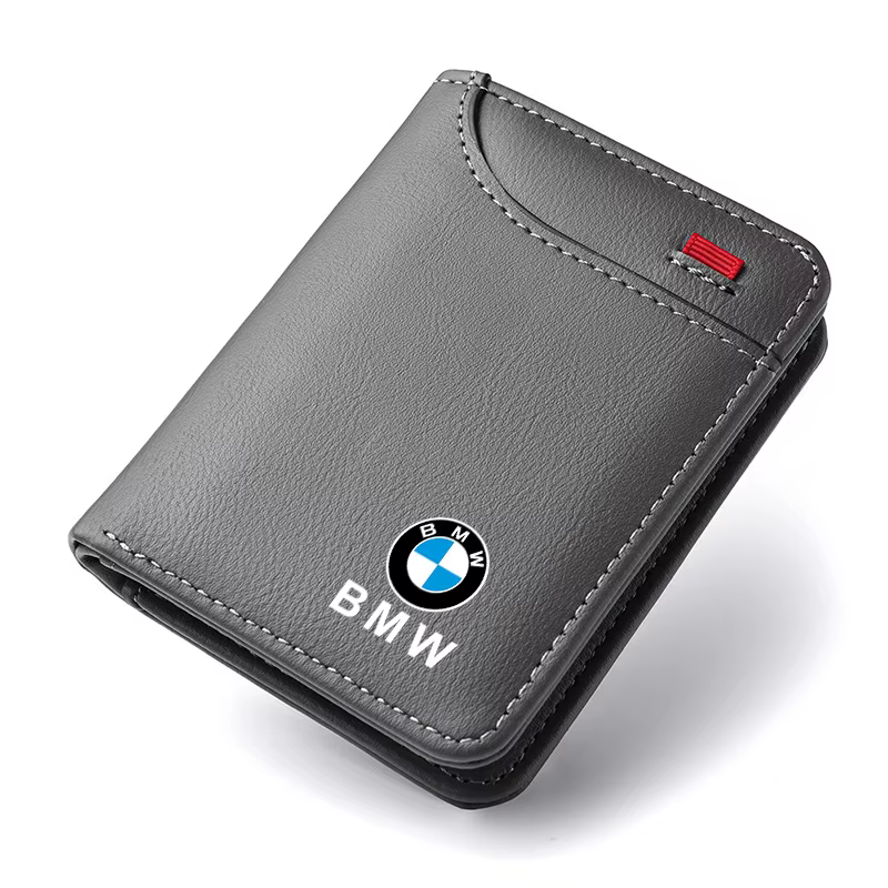 Portefeuille en cuir avec logo de voiture, porte-cartes de crédit, petit portefeuille Portable pour