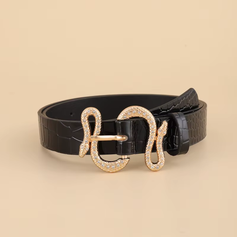 Boucle serpent de Style européen et américain pour femmes, ceinture Simple et polyvalente pour jeans